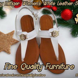 Tommy Hilfiger Women's White Leather Sandals